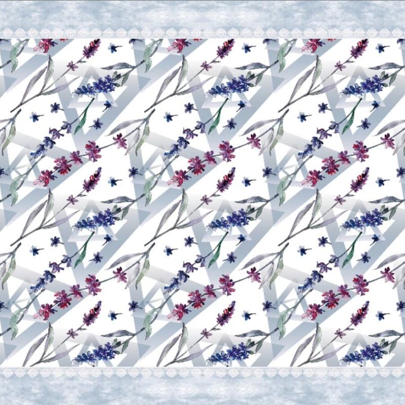 French Lavender Digital-Printed Polyester Tablecloth – Waterproof, Rectangular & Plain for Indoor/Outdoor Kitchen