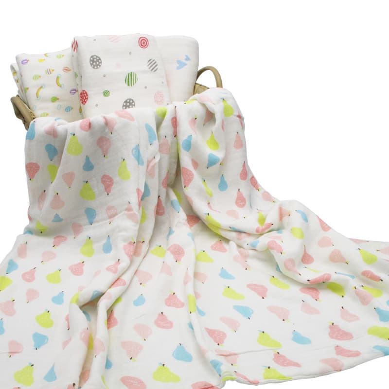 Wholesale Skin-Friendly Custom 30% Cotton 70% Bamboo Newborn Baby Girl Custom Wrap Muslin Swaddle Receiving Blankets Bedding