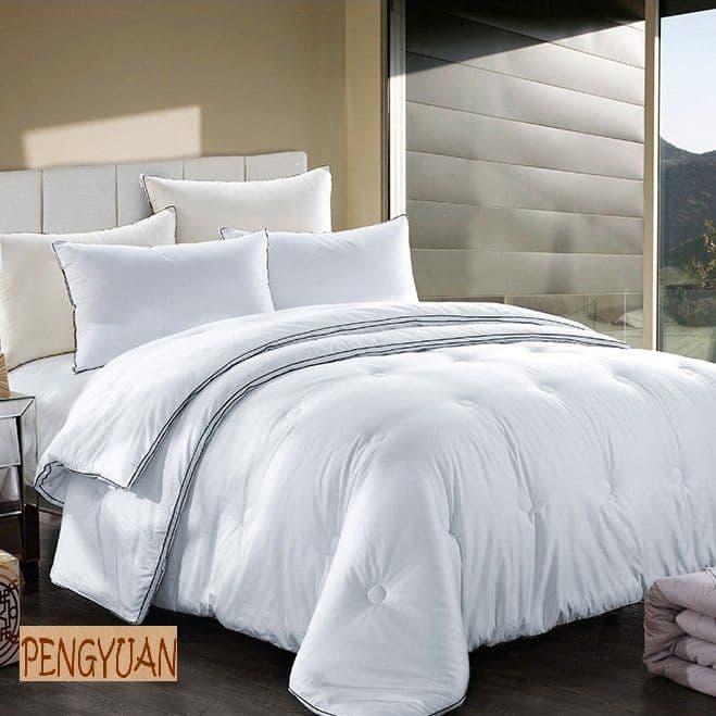Factory Direct Super Soft High Quality Solid White Hotel Bedroom All-Cotton White Goose Down Winter Quilt