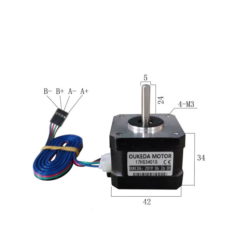 NEMA17 2-Phase Hybrid Stepping Motor 42mm 34mm Height 1.8 Dgrees 1.33A 0.32nm