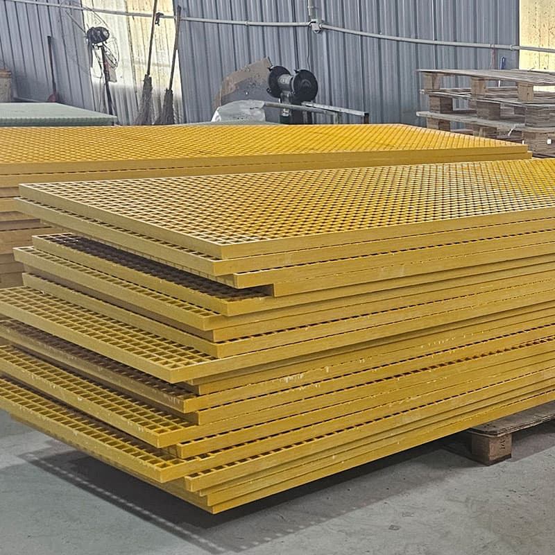 China-Made GRP Pultruded Grating High Load Capacity Marine Deck Offshore Platform Heavy Duty Floor Systems Safety Panels