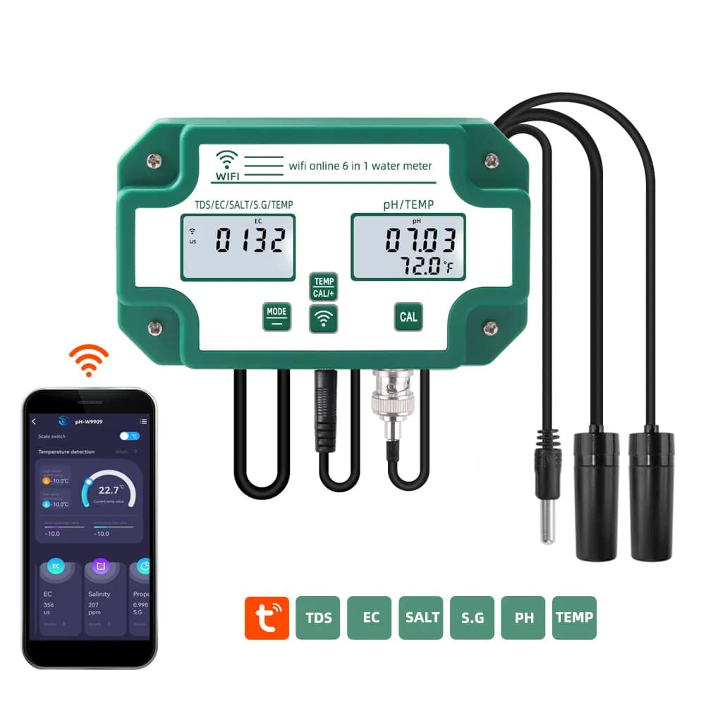 Multifunction Online Water Quality Meter for Aquarium with Tuya APP Meter