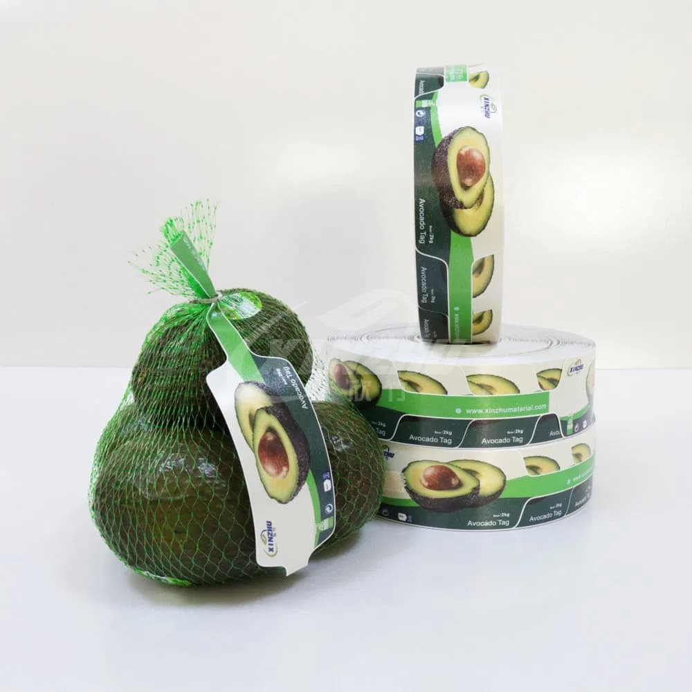 Customizable Thermal Fruit Tag for Mesh Bags Vegetables Onions Oranges Avocados Potatoes Nuts and Gift Packaging