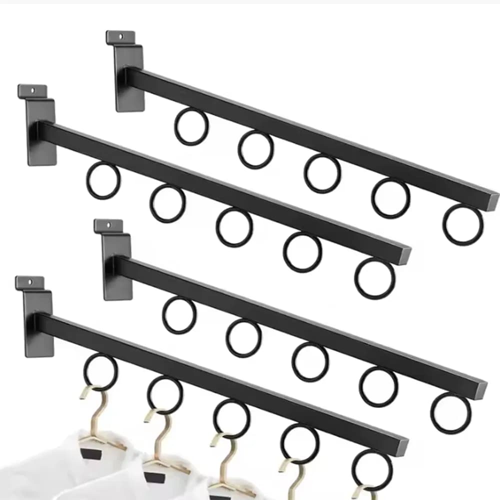 High-Quality Rectangular Tube Hook in Black/Gold/Silver/White with 5 Loops Made of Iron/Galvanized for Hanging Items on The Slatwall Panel