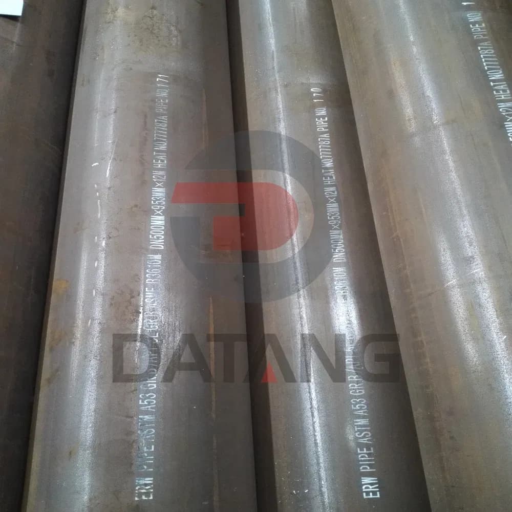 Datang Factory Price ASTM A53 Gr. B/ASTM 5L Gr. B/ASME B36 ERW Carbon Steel Welded Pipe