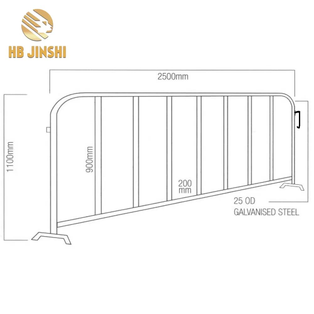 1100 X 2200 mm Bridge Feet Pedestrian Barrier Panels