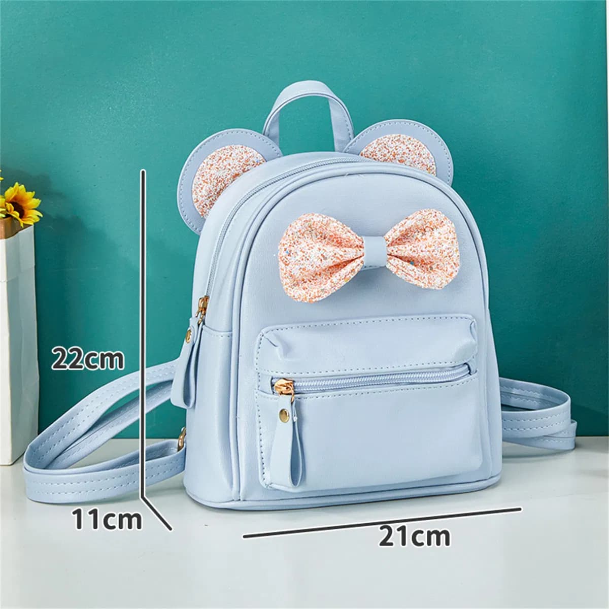 Factory Cheap Primary School Student Bag Blingbling Blue Cute Girls Child Backpack
