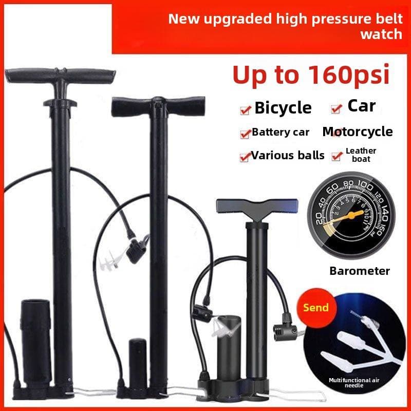 Portable Mini Bike Pump with Foot Pedal - Dual Valve (Schrader & Presta) Bicycle Tire Pump, Multifunctional for Bike, Motorcycle & Sports Balls