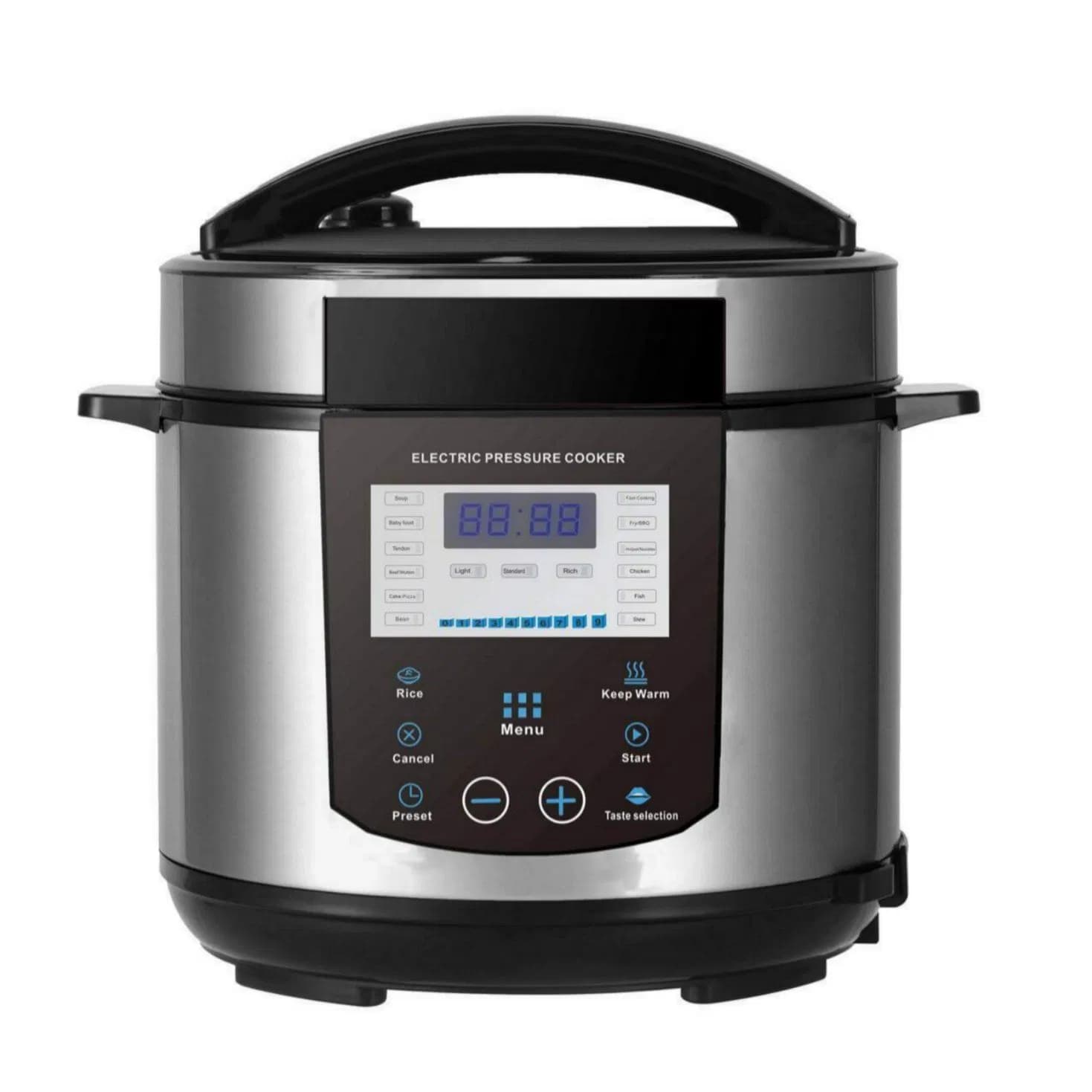 Commercial-Style Electric Pressure Cooker with High-Speed Pressure Build-up and Restaurant-Grade Cooking Performance for Home Use.