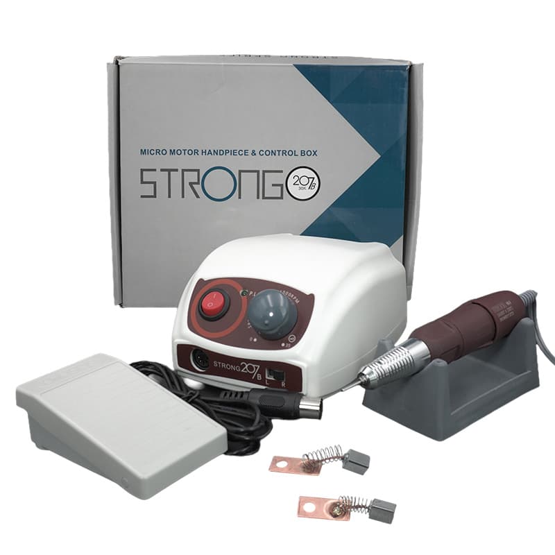 2025 Original Adjustable Speed Korea Nail Drill Polishing Micromotor Strong 207 Manicure Nail Drill with 35000rpm Handpiece