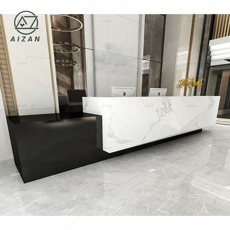 Marble Stone Hotel Check-in Counter Modern Design Reception Desk for Hotel