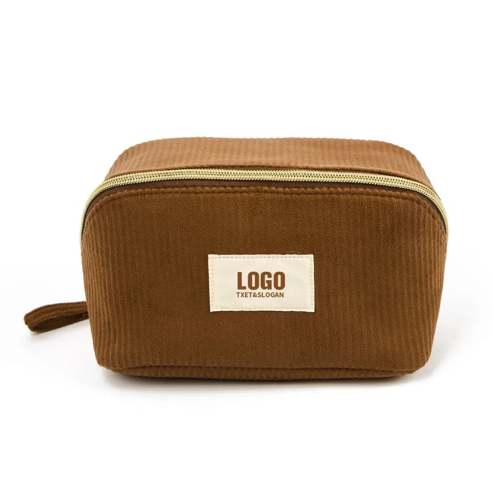 Wholesale Fashion Trendy Women Travel Soft Cotton Corduroy Pouch Cosmetic Bag