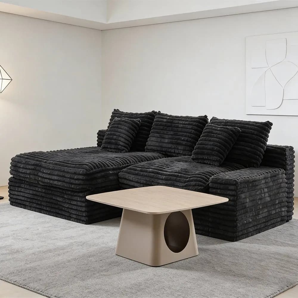 ODM OEM Compressed Sofa New Foshan Set Black L Shape Velvet Living Room Sofa