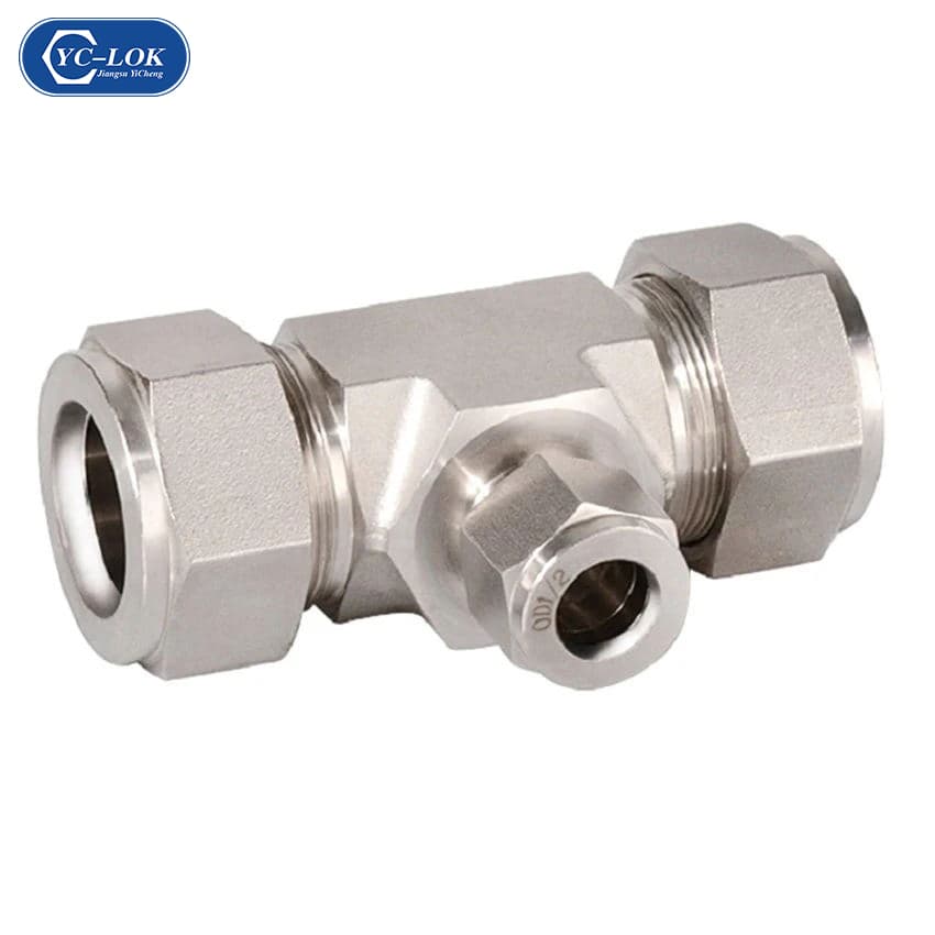 Tube Fitting Tee Union Reducing Connector 18 14 38 12 34 3 4 6 8 10 12mm 3000psi 316 Stainless Steel Replace Swagelok