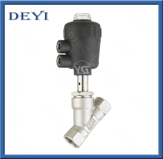 DN32 Deyi Stainless Steel Flange Connection Pneumatic Angle Seat Valve Factory Nice Price Valvula De Asiento De Angulo