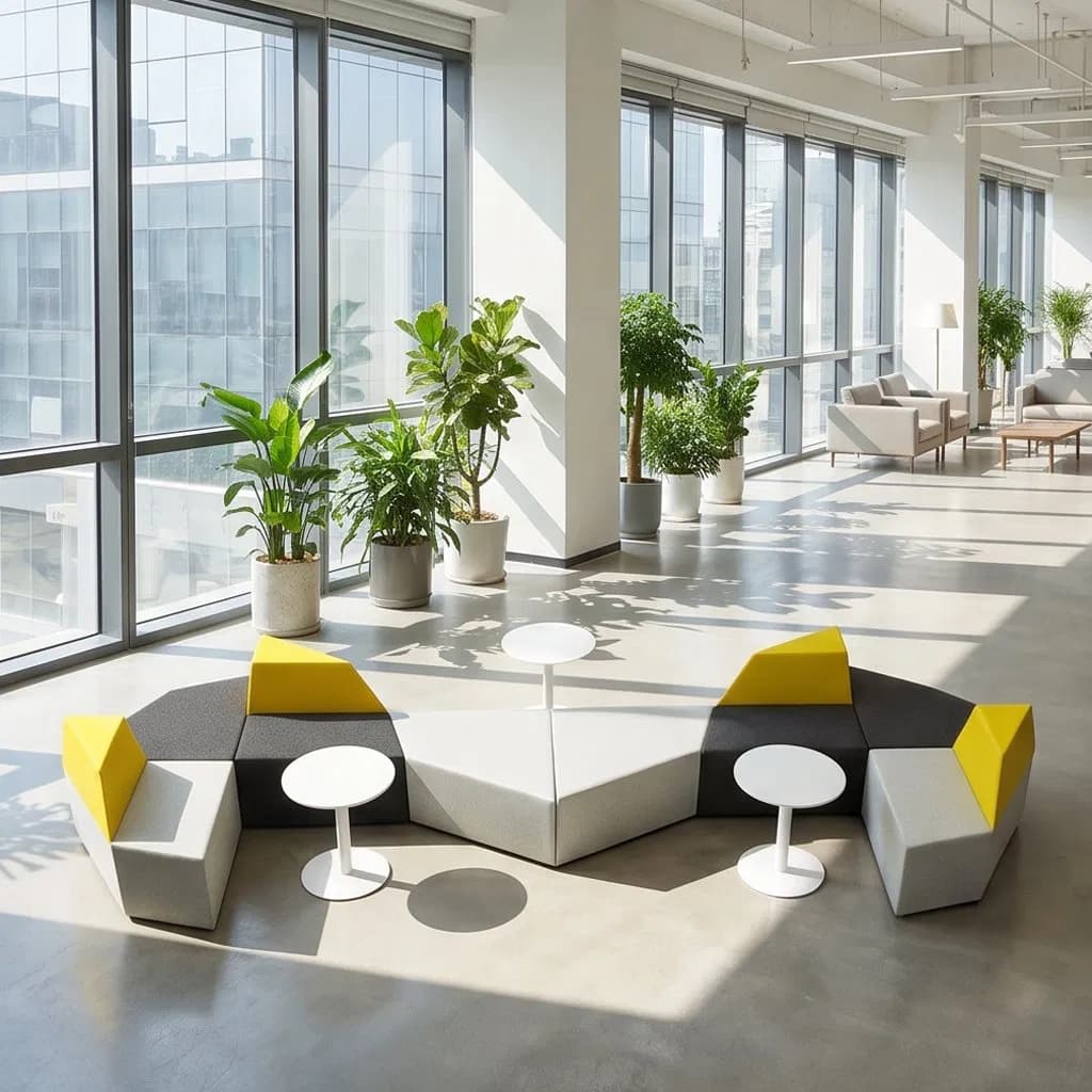 Large Size Modular Sofa Public Area Seating Luxury Custom Hotel Lobby Airport Couch Modular Sofa Modern Reception Lounge Sofa for Commercial Interior Project