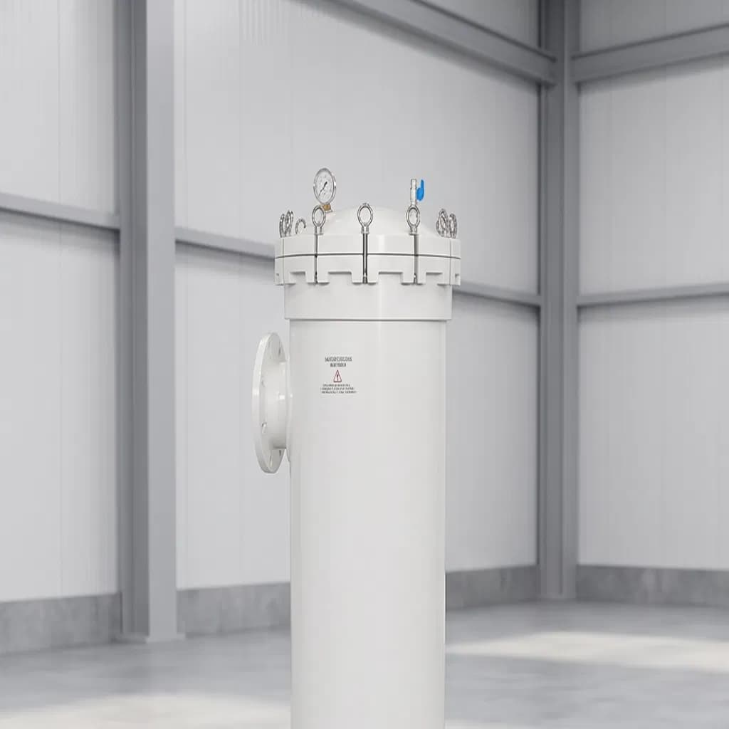 FRP Bag Filter Housing for Acid Alkali Liquid Filtration with Fiberglass Reinforced Plastic Construction for Corrosion Resistant Chemical Processing