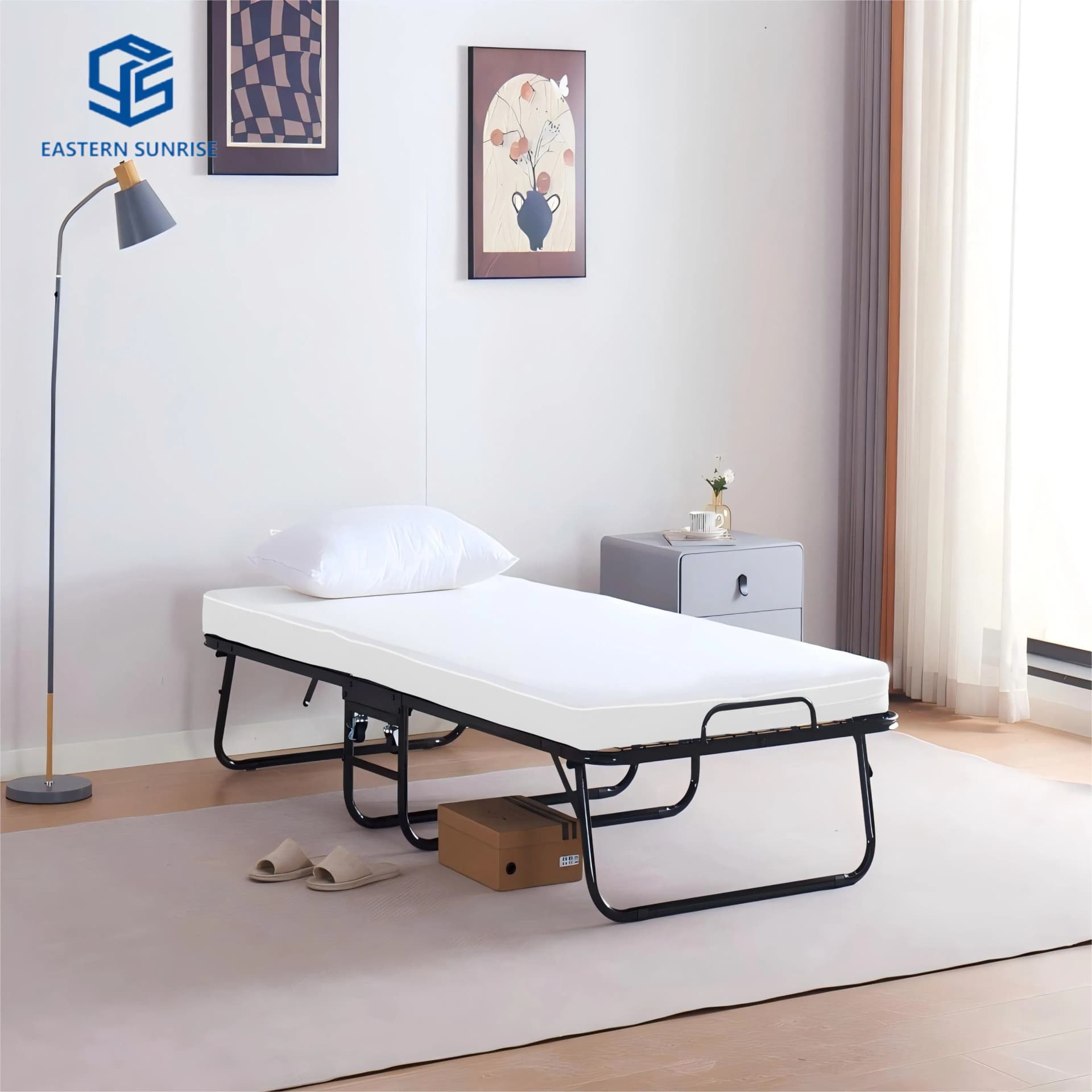 Outdoor Furniture Metal Single Folding Camping Bed