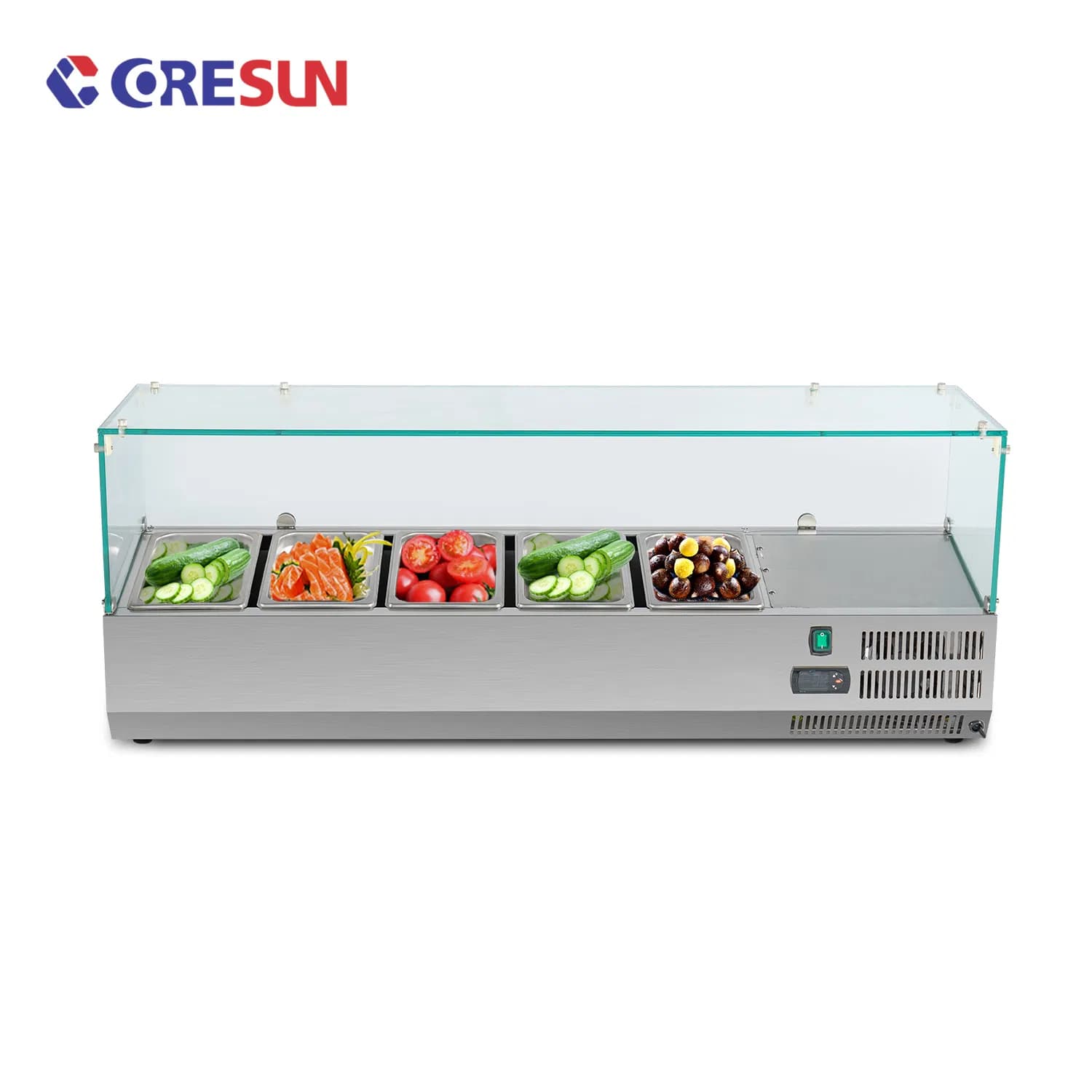 1200mm EU CE Restaurant Buffet Display Showcase Table Top Cooler Refrigerator