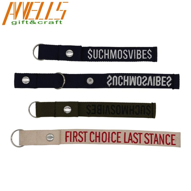 Custom Keyring Ring Custom Short Keychain Climbing Double-Side Jacquard Brand Logo Lanyards Gifts for Customers
