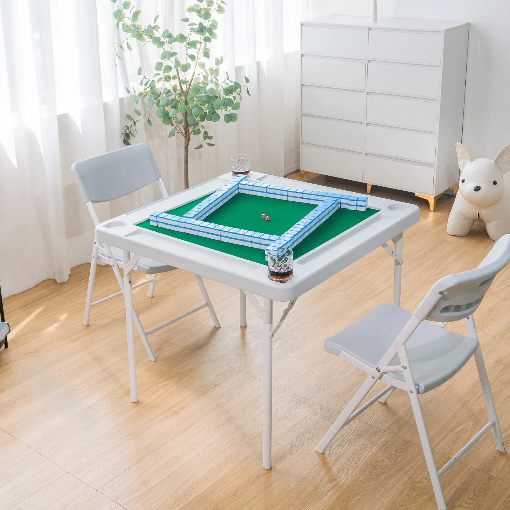 Wholesale Outdoor Cheap White Mahjong Folding Plastic Table for Party Events