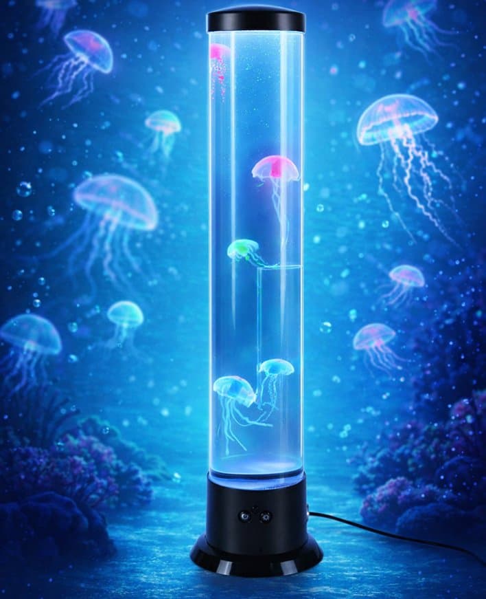 Jellyfish Lamp, LED Fantasy Jelly Fish Light, 7 Color Setting Jellyfish Tank Table Lamp Decorations for Home Office Decor Great Gifts for Kids