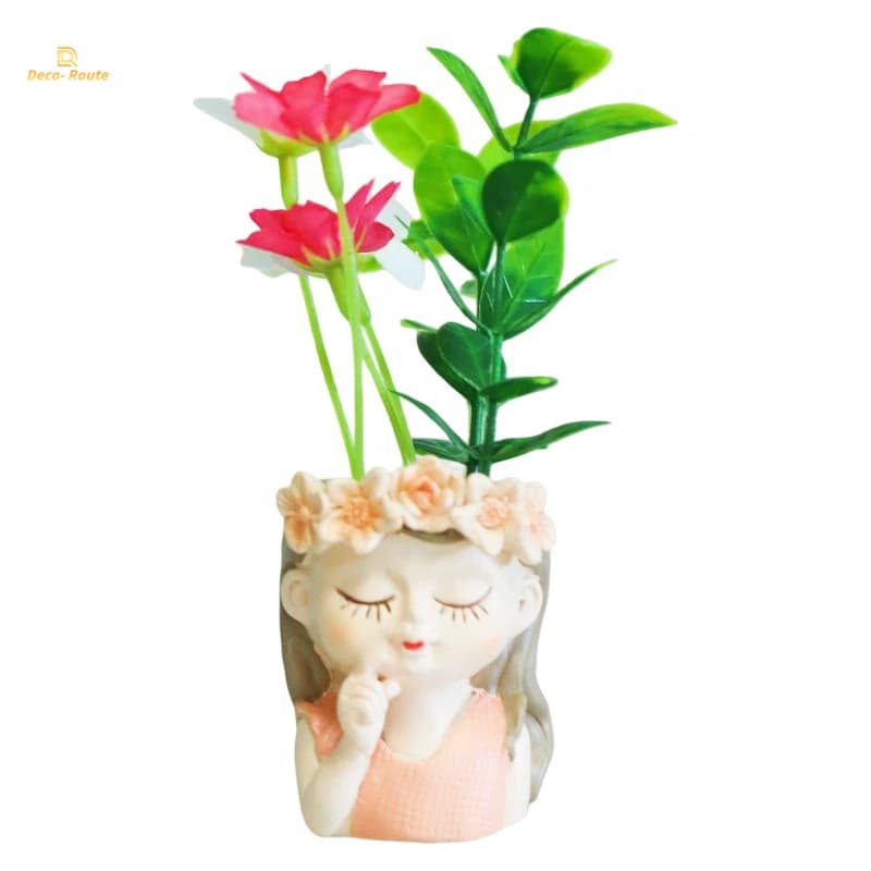 Vibrant Polyresin Princess Potted with Crown for Fairy Tale Birthday Gift