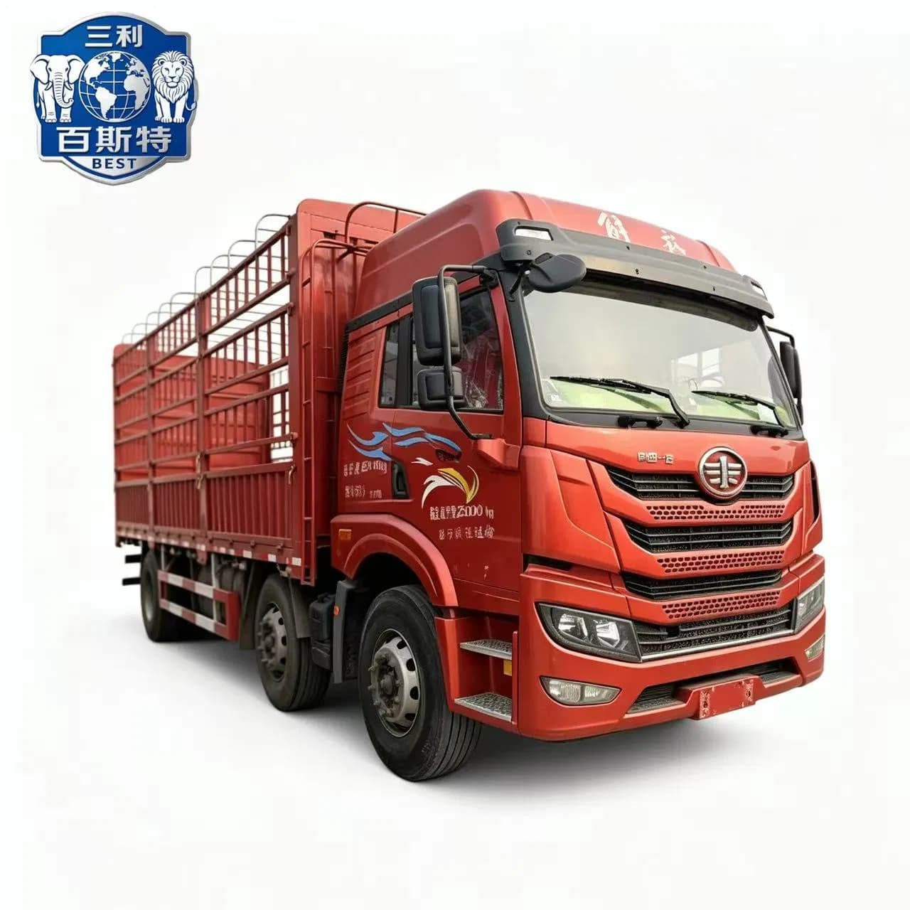 Used FAW Jiefang 8×4 9.6m Stake Truck for Bulk & Agricultural Cargo Transport