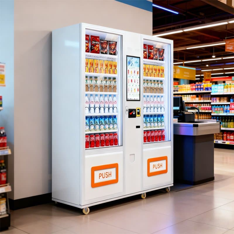 Premium Refrigerated Double Cabinets Vending Machine with Touch Display