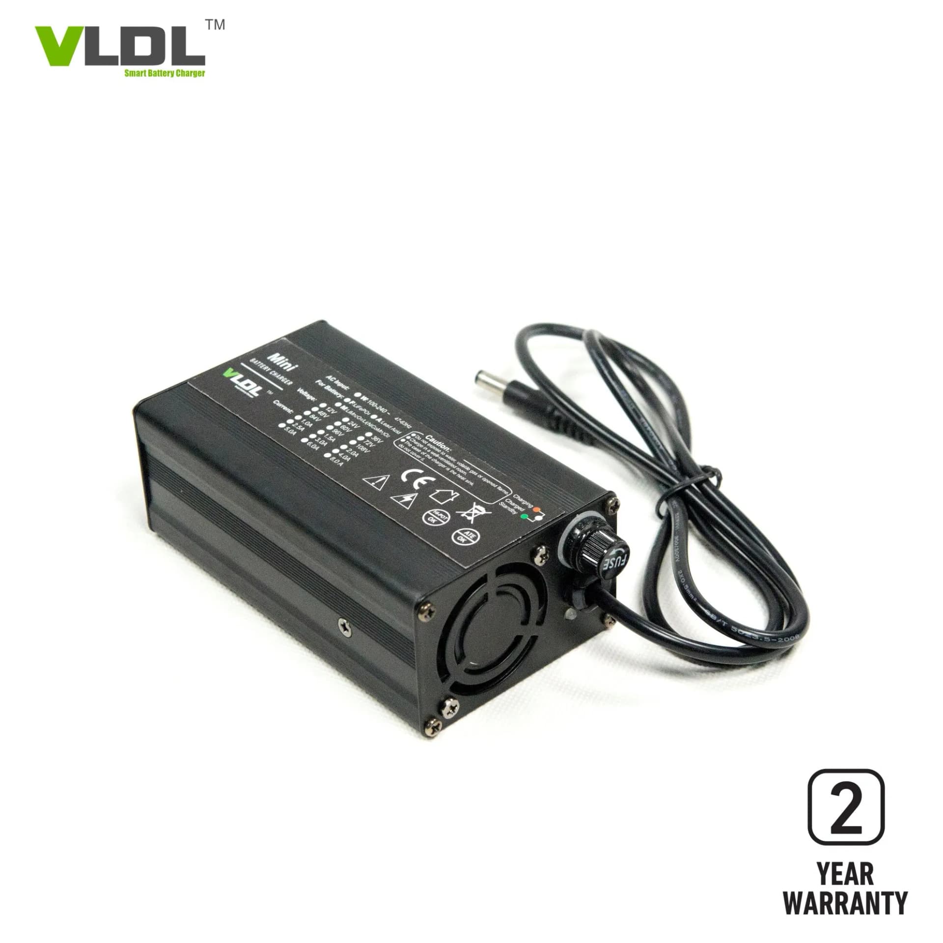 48V 2A LiFePO4/Lithium-Ion Battery Charger for E-Bikes