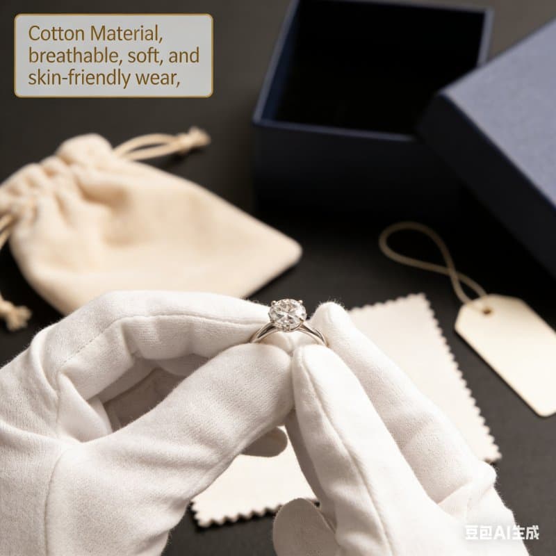 Soft White Cotton Gloves for Jewelry Ceremony Formal Labor Work