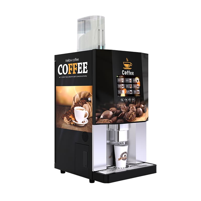 Tabletop Smart Automatic Bean to Cup Coffee Vending Machine with Credit Card Payment 7 Inch Touch Screen Espresso Maker for Office