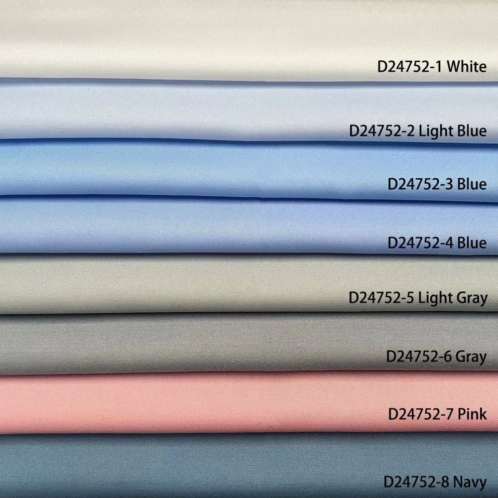 Brand Grade Fine Twill Solid Dyed Fabric, UV Protection Cooling Fabric, Cooling Fiber Polyester Modal Elastane Blended Shirting Fabric