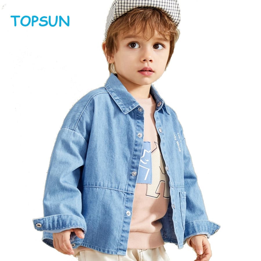 Kids Windbreaker Jacket Jack Clothing 100% Cotton Unisex Denim Boys Coat