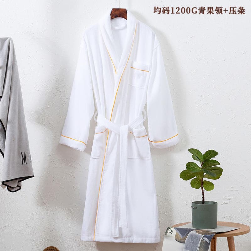 Luxury Custom Embroidery Hotel Bathrobe-Cotton Quick-Dry Hypoallergenic Eco-Friendly Durable Wholesale Terry Bathrobe
