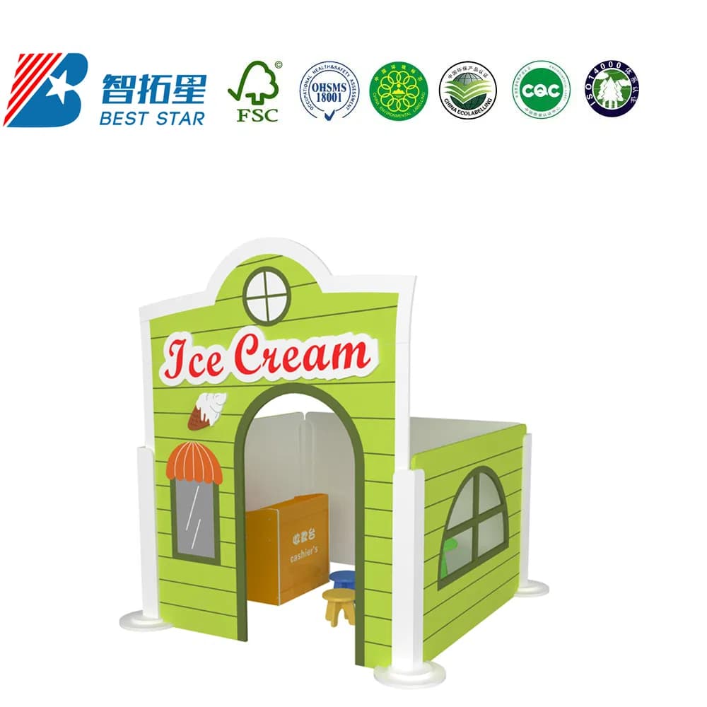 Kids Nursery School Dramatic Play, Kindergarten Preschoo Indoor Playground Children Role-Play Workstation, Playing Furniture-Restaurant