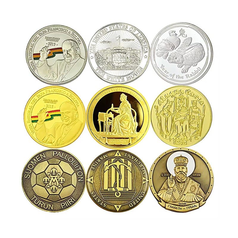 Manufacture Memento Antique Brass Plating Souvenir 3D Metal Custom Coin Maker