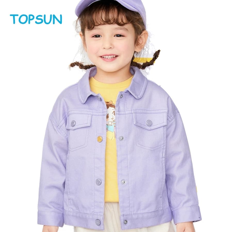 Customized Girls Clothes Denim Jeans Jacket Printing Girls Denim Jean Jackets