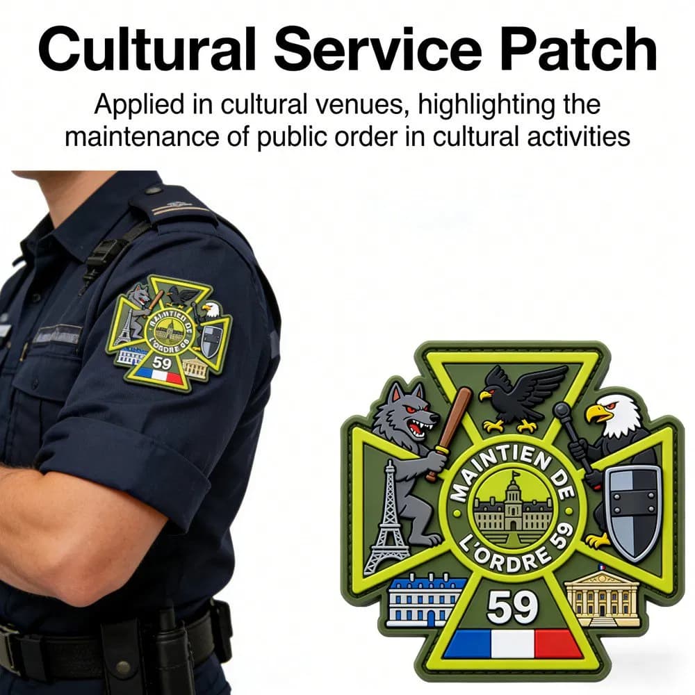 PVC Rubber Law Enforcement Patch Comply with EU Safety Standardfrench Law Enforcement Patch for Uniforms Backpacks and Gear