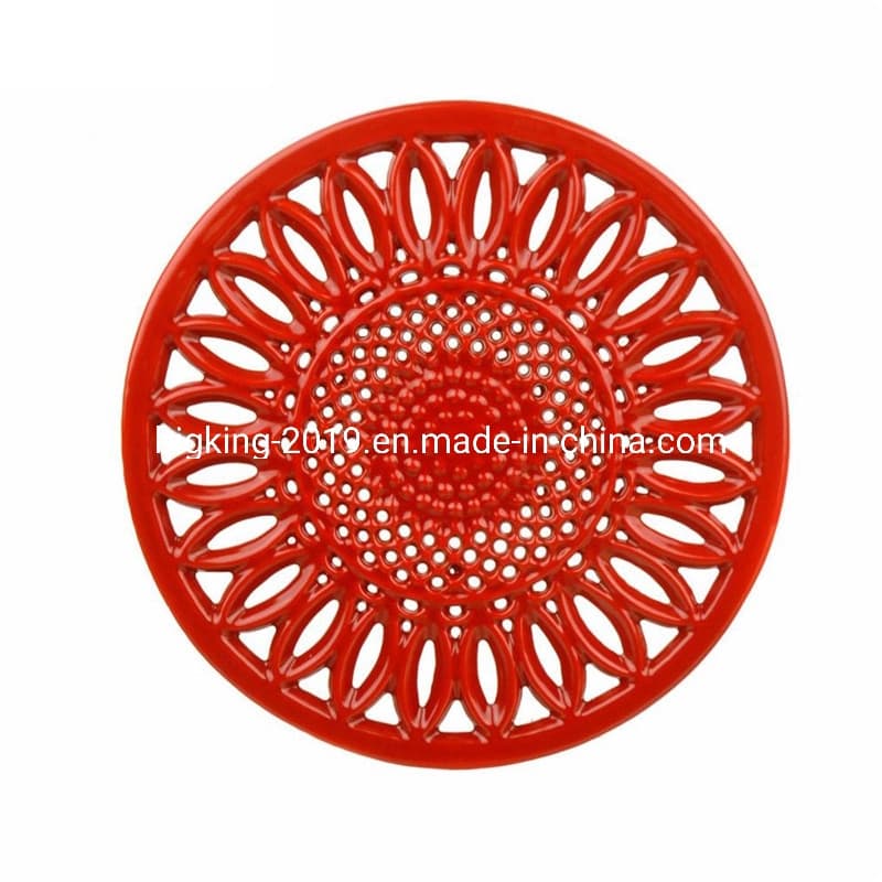 Amazon Hot Sale Anti-Slip 7.7'' Round Metal Flower Shaped Cast Iron Trivet