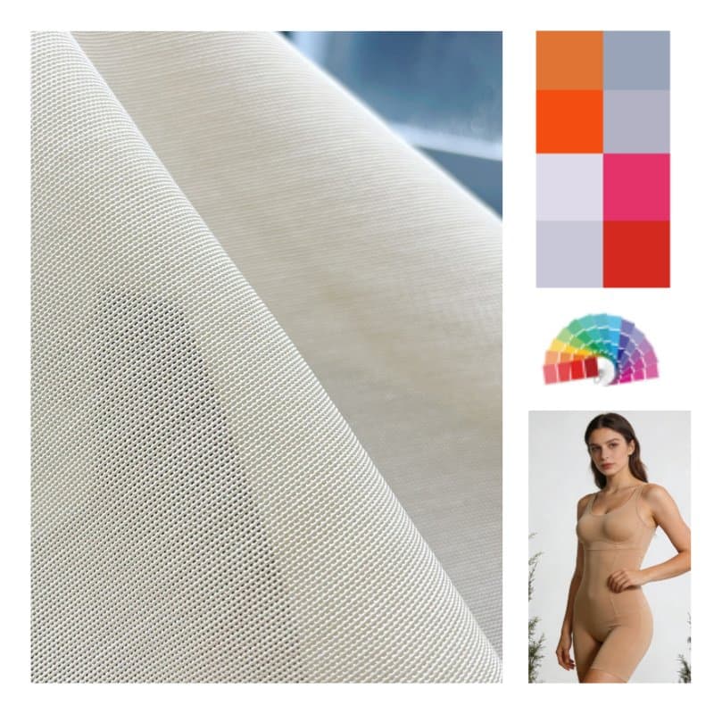 Delantex Tricot Breathable Power Mesh Fabric 58%Nylon 42%Spandex Fabric for Women Shapewear