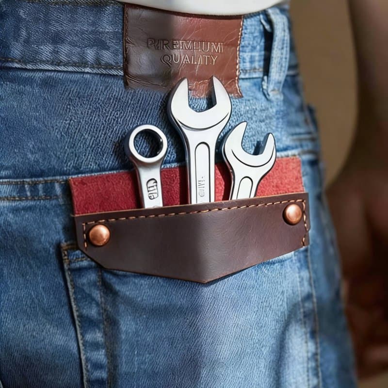 Distressed Cowhide Pocket Tool Bag Everyday Carry Small Tools Organizer Holster Leather Tool Pouch