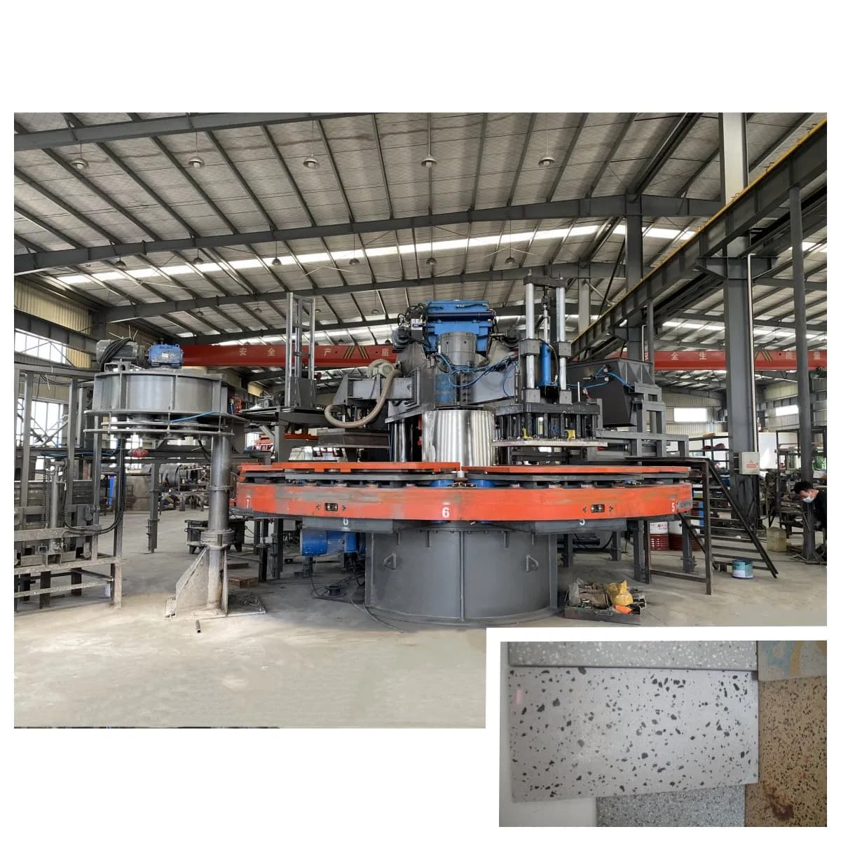Industrial Terrazzo Concrete Tile Multi-Cavity Rotary Programmable Production Pressing Machine