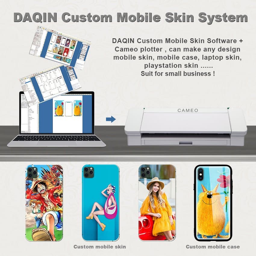 Custom Mobile Skin/Sticker Design Software with Cutting Machine for All Phones