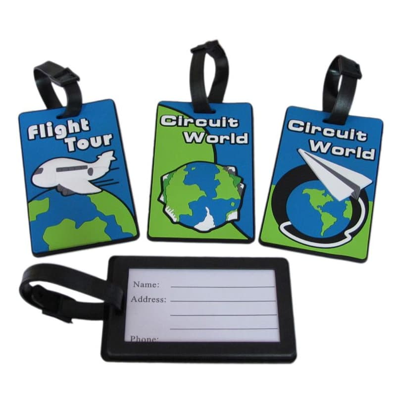 Colorful Rubber PVC ID Tags Business Card Holder for Luggage Baggage Travel Identifier for Attaching to Backpacks
