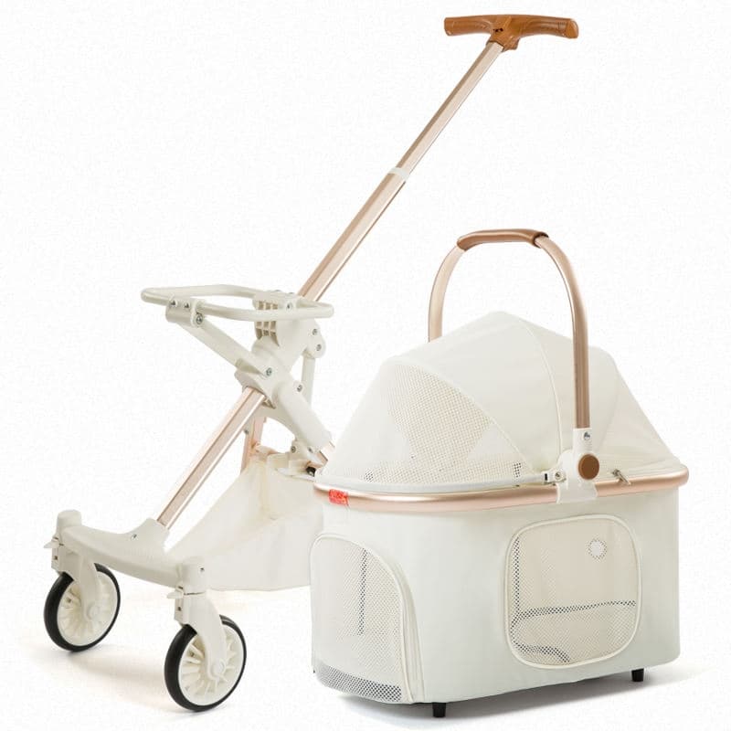 Aluminium Dog Trolley Cart Portable Puppy Stroller with Wheels