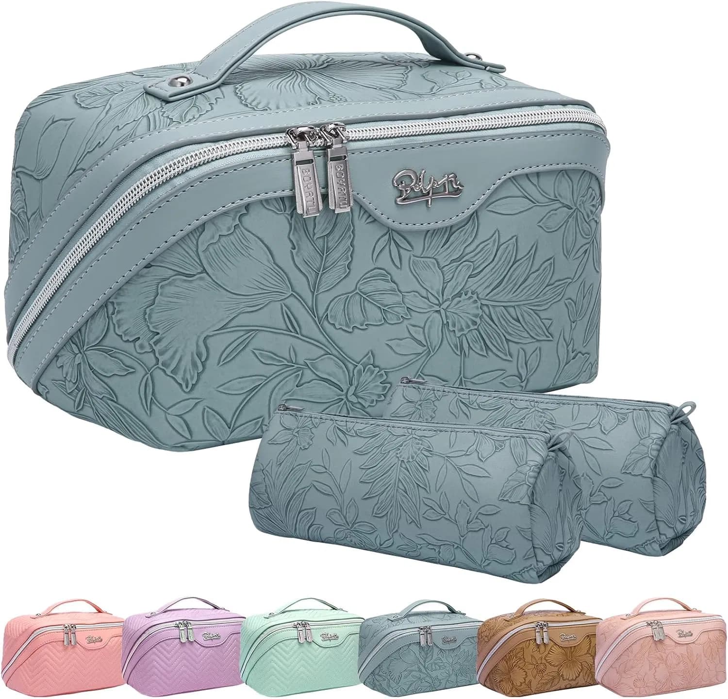 Women Soft PU Leather Pillow Toiletries Travel Portable Waterproof Makeup Cosmetic Bag