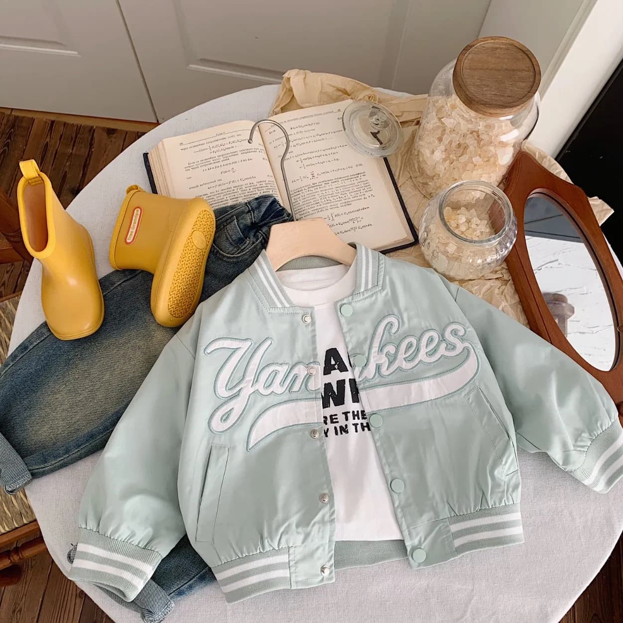 Kids Embroidered Letter Jacket - Autumn Casual Cardigan