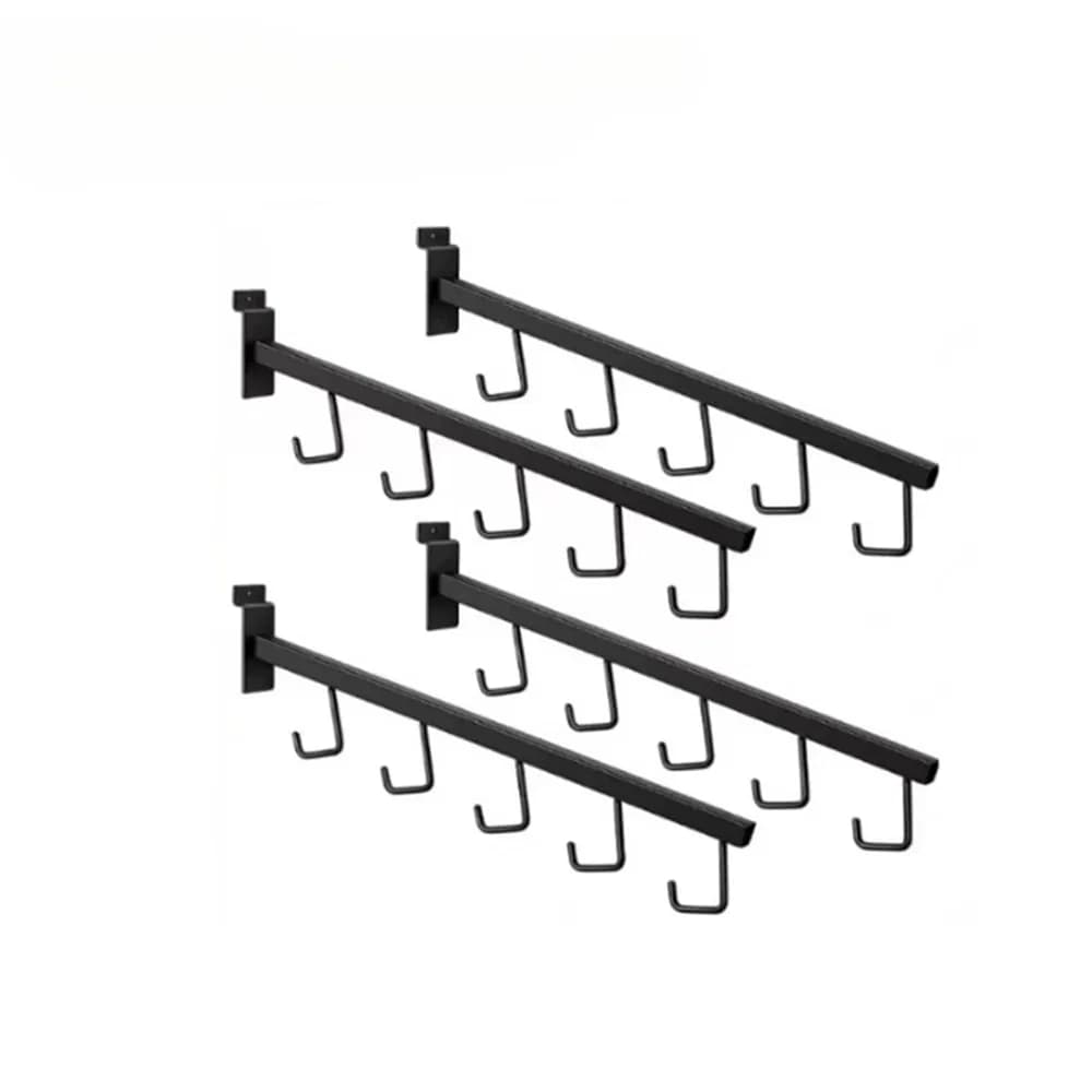 Best Price Rectangular Tube Slatwall Accessory in Black/Gold/Silver/White with 5 Hooks Made of Iron/Galvanized for Hanging Items on The Slot Plate for Display